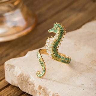 Bague Ajustable Hippocampe Rêves Océaniques