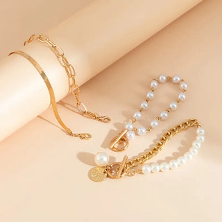 Ensemble de Bracelets en Perles Superposées de Luxe
