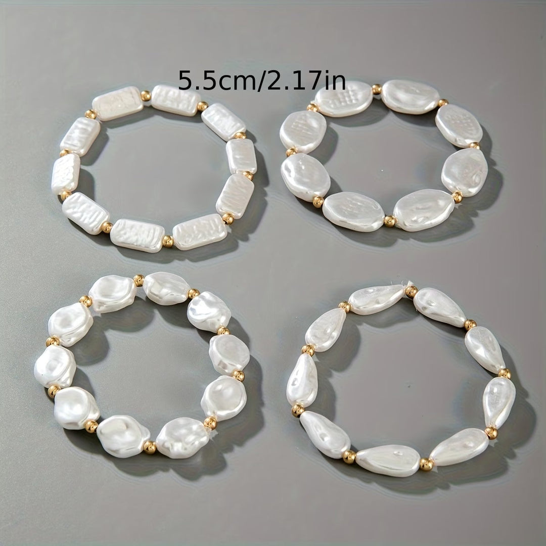 Ensemble de 4 Bracelets avec Perles