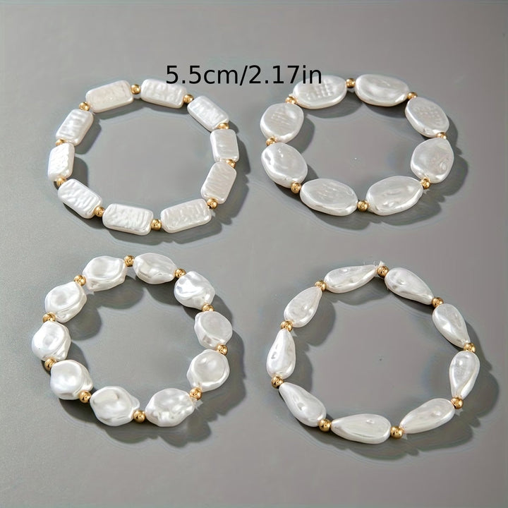 Ensemble de 4 Bracelets avec Perles