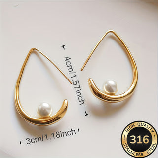 Boucles d'oreilles créoles avec perles croissantes