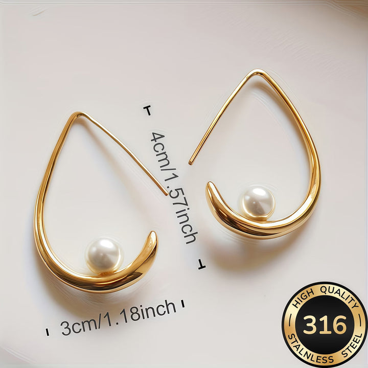 Boucles d'oreilles créoles avec perles croissantes