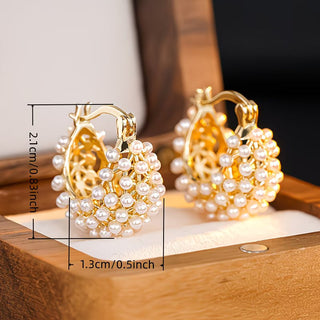 Boucles d'oreilles créoles avec perles chunky