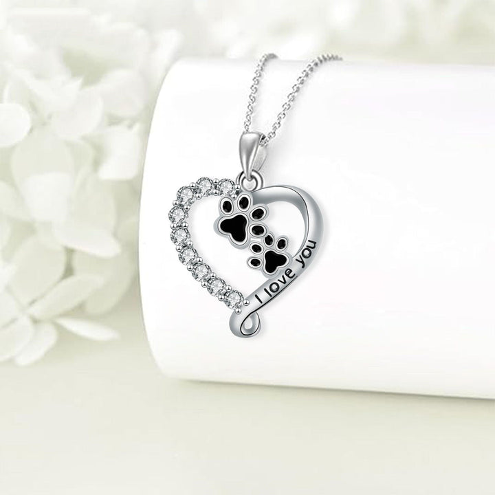 Collier en Pendentif en Forme de Cœur avec Patte