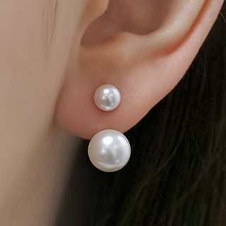 Boucles d'Oreilles D Déclaration avec Perles Doubles
