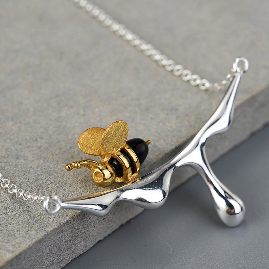 Collier Miel Qui Goutte & Abeille