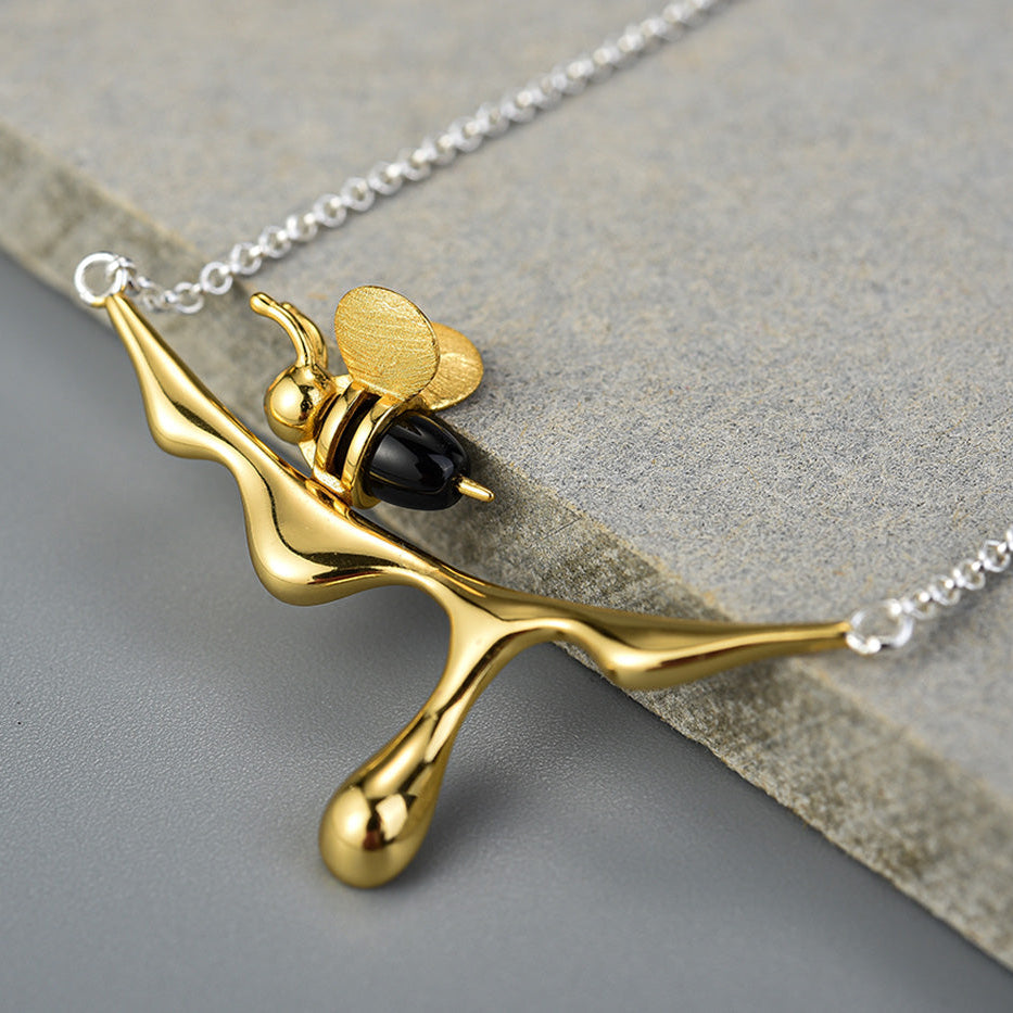 Collier Miel Qui Goutte & Abeille
