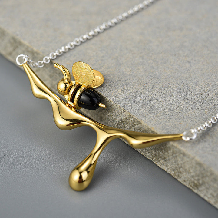 Collier Miel Qui Goutte & Abeille