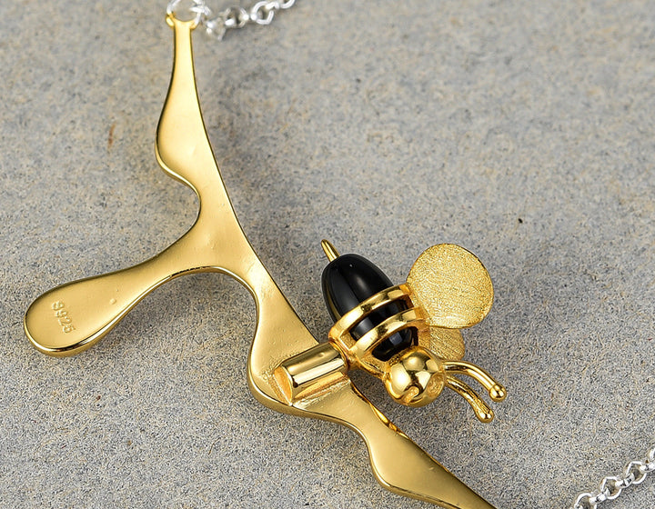 Collier Miel Qui Goutte & Abeille