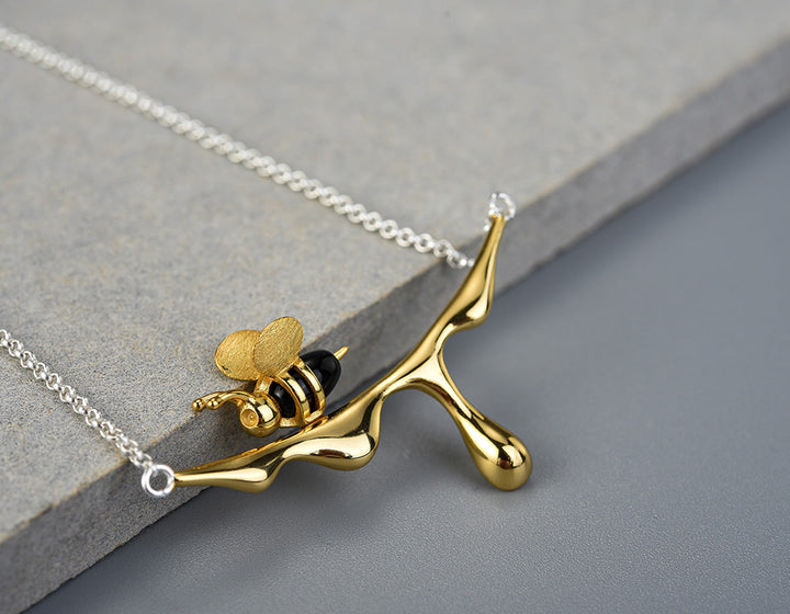 Collier Miel Qui Goutte & Abeille