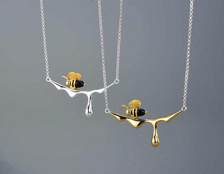 Collier Miel Qui Goutte & Abeille