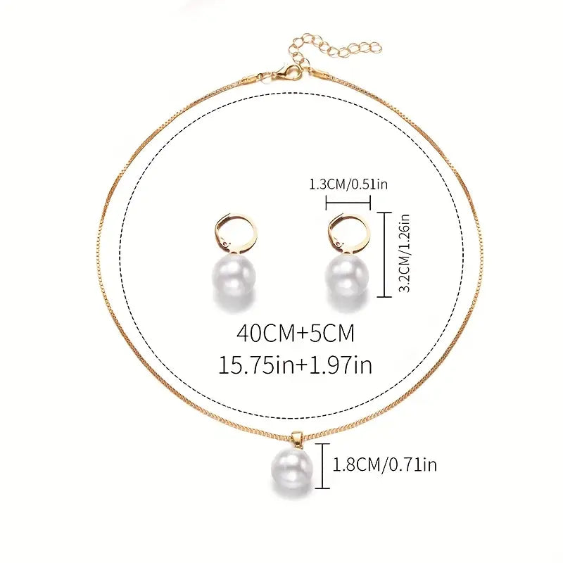 Ensemble de Collier Élégant et Gracieux avec Perles