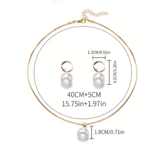 Ensemble de Collier Élégant et Gracieux avec Perles