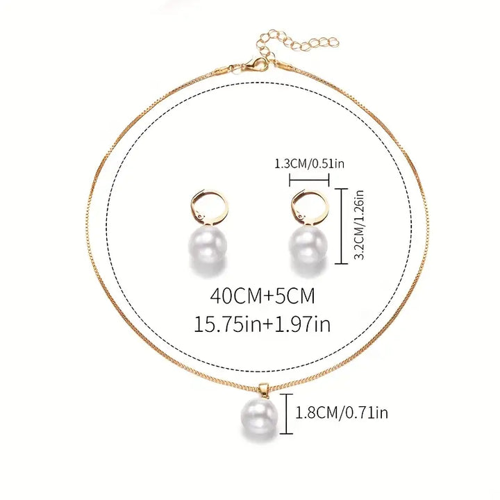 Ensemble de Collier Élégant et Gracieux avec Perles