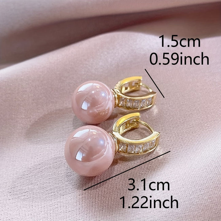 Boucles d'oreilles en Perle Rose
