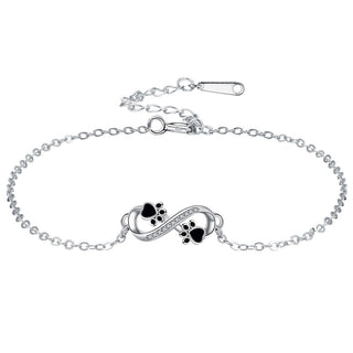Pendentif Infini Bracelet Patte d'Animal avec Zirconia