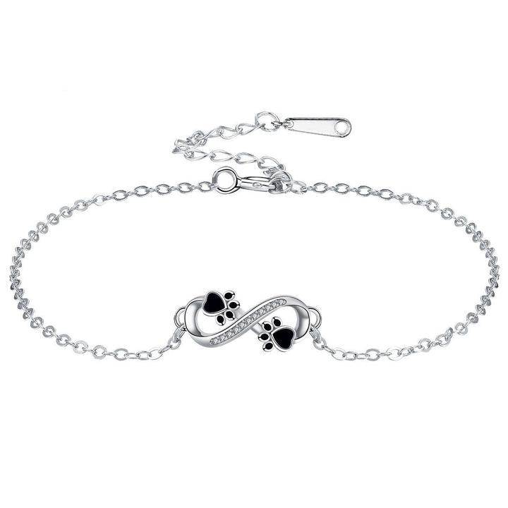 Pendentif Infini Bracelet Patte d'Animal avec Zirconia