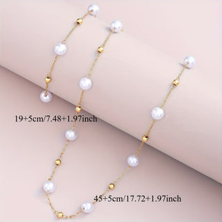 Set de Bijoux avec Chaîne de Perles Délicates