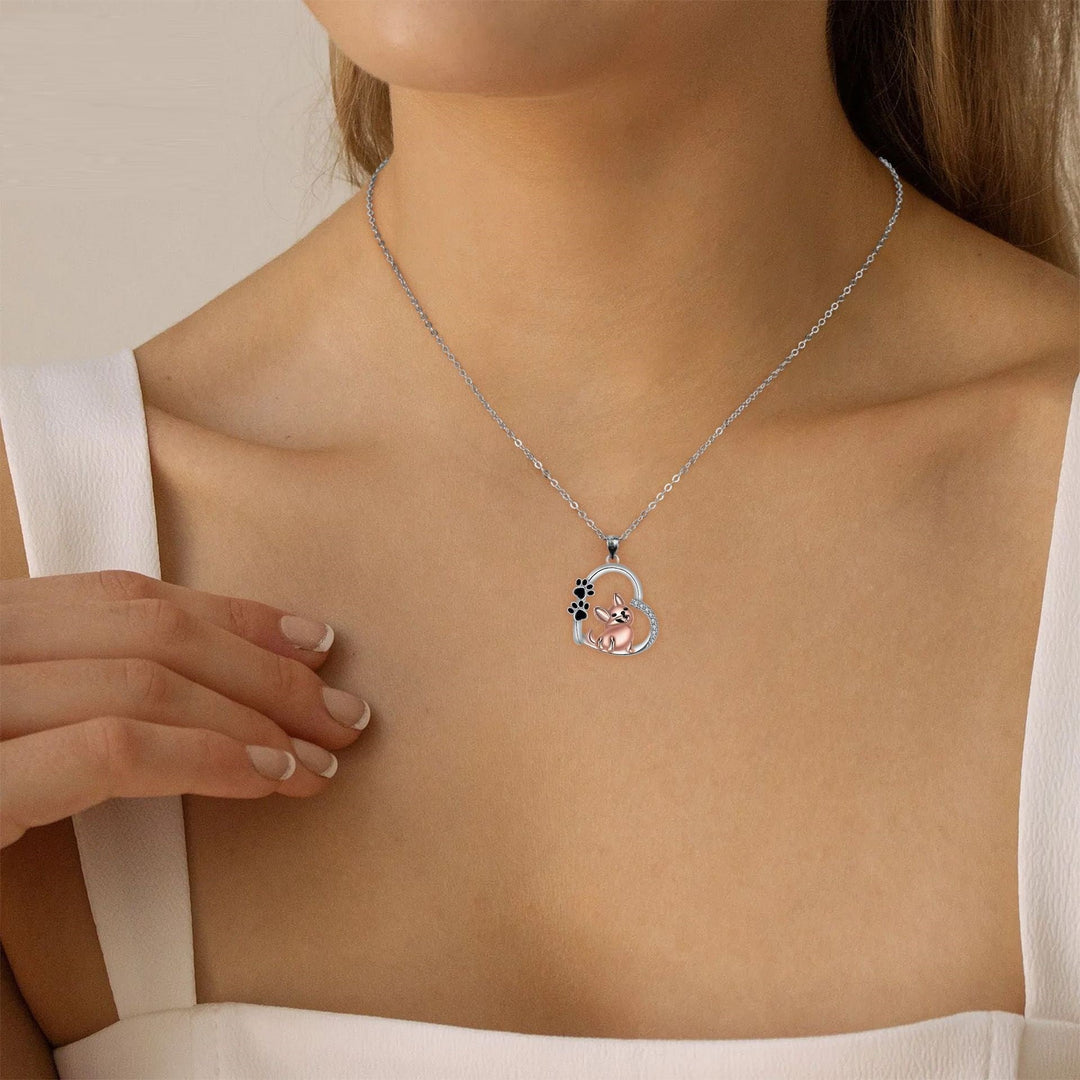 Collier Pendentif en Forme de Cœur pour Chien