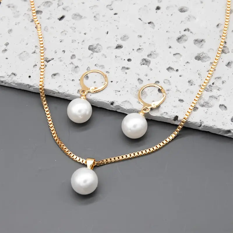 Ensemble de Collier Élégant et Gracieux avec Perles