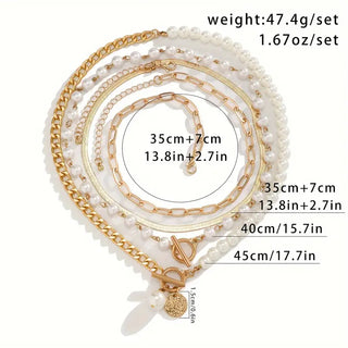Ensemble de Colliers Superposés avec Perles Modernes