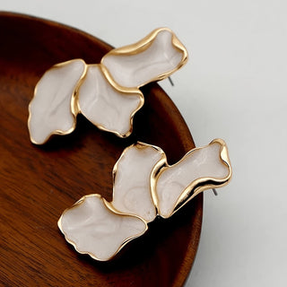 Boucles d'Oreilles en Pétale de Fleurs en Perles