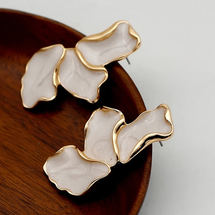 Boucles d'Oreilles en Pétale de Fleurs en Perles