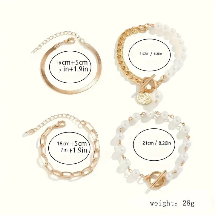 Ensemble de Bracelets en Perles Superposées de Luxe