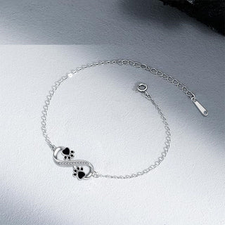 Pendentif Infini Bracelet Patte d'Animal avec Zirconia