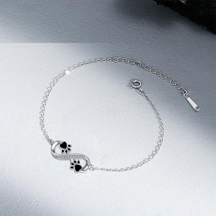 Pendentif Infini Bracelet Patte d'Animal avec Zirconia