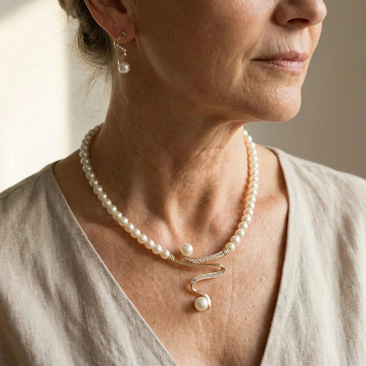 Ensemble de Bijoux Élégant avec Perles