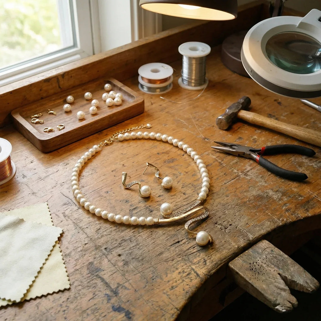 Ensemble de Bijoux Élégant avec Perles
