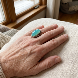 Noemi™ - Bague avec Turquoise et Bandeau Tressé