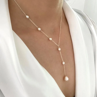Collier Lariat avec Perles Cascading