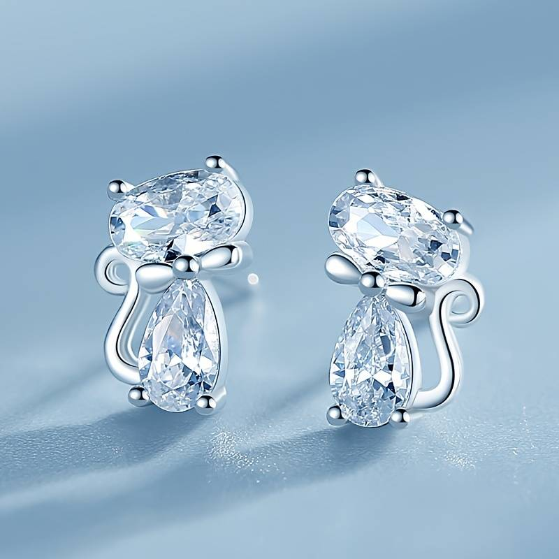 Boucles d'oreilles en zirconium vintage