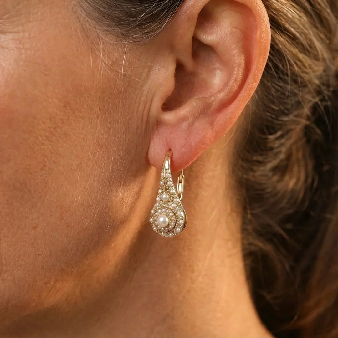 Boucles d'Oreilles Élégantes avec Perles