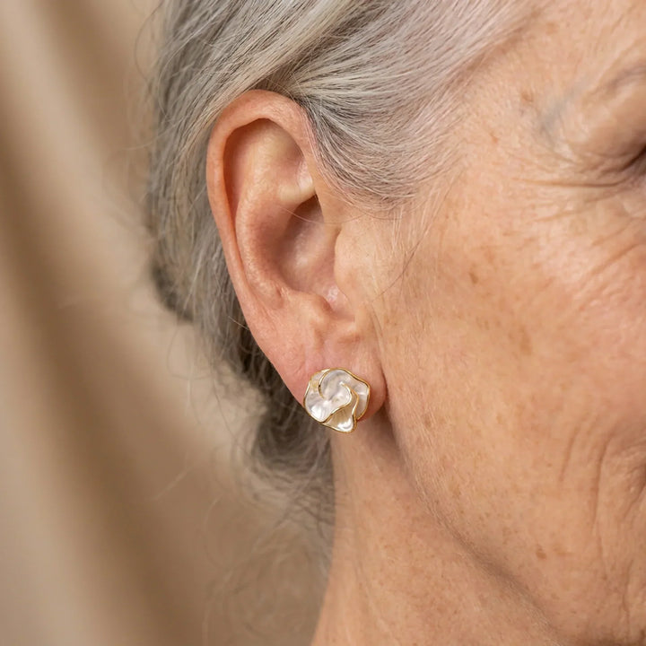 Boucles d'Oreilles Fleur de Perle