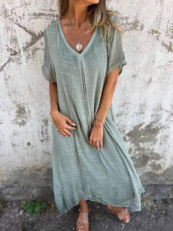 Séraphine™ | Robe Midi Ample Col V