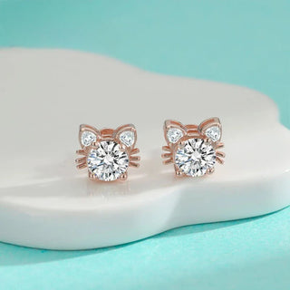 Boucles d'oreilles en moissanite or rose en argent sterling 925
