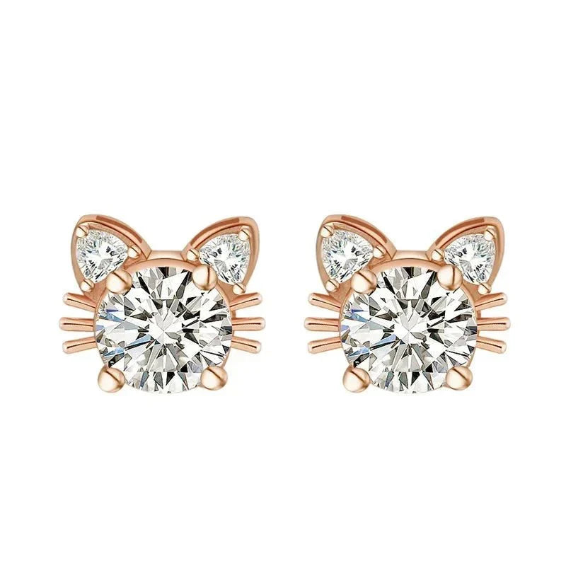 Boucles d'oreilles en moissanite or rose en argent sterling 925