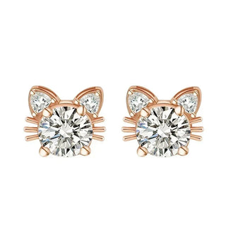 Boucles d'oreilles en moissanite or rose en argent sterling 925