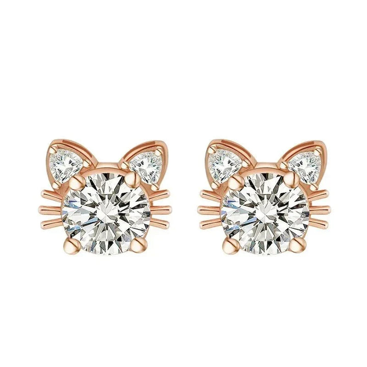 Boucles d'oreilles en moissanite or rose en argent sterling 925
