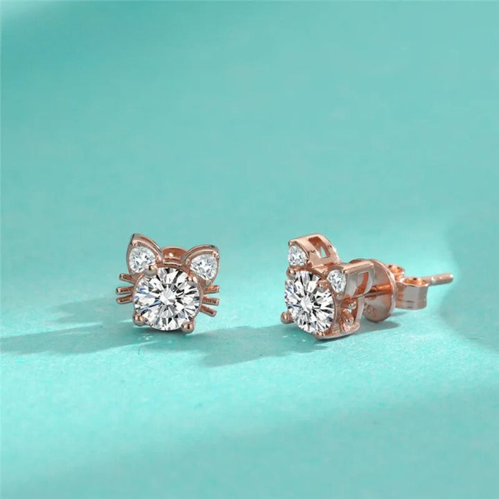 Boucles d'oreilles en moissanite or rose en argent sterling 925