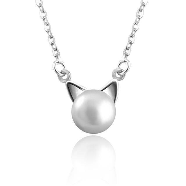 Collier en Perle de Chat Magnifique avec Boucles d'Oreilles et Bague Bonus