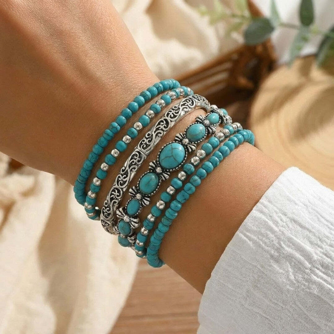 Mirella™ - Collection de Bracelets Boho avec Perles Turquoises