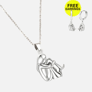 Collier Pendentif Câlin avec Boucles d'Oreilles Bonus – Offre Limitée