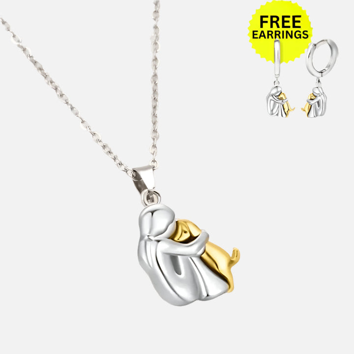 Collier Pendentif Câlin avec Boucles d'Oreilles Bonus – Offre Limitée