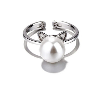 Collier en Perle de Chat Magnifique avec Boucles d'Oreilles et Bague Bonus