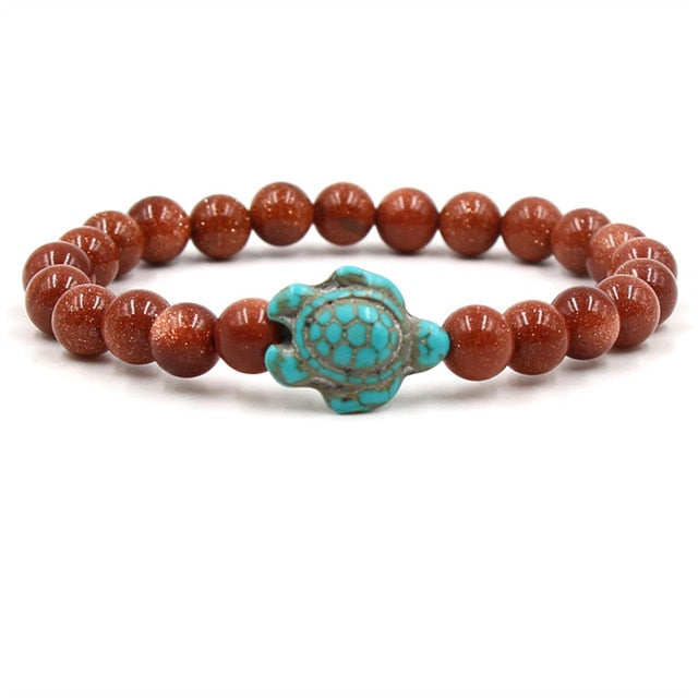 Bracelets en Perles de Pierre Naturelle Unique en Forme de Tortue