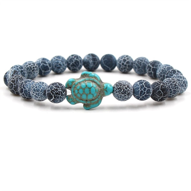 Bracelets en Perles de Pierre Naturelle Unique en Forme de Tortue